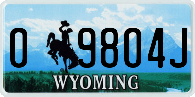 WY license plate 09804J