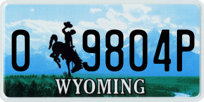 WY license plate 09804P