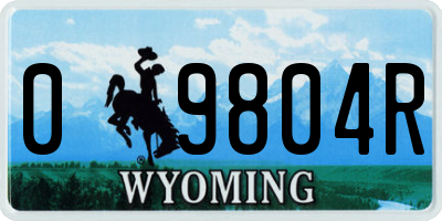 WY license plate 09804R