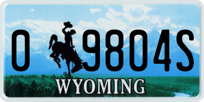 WY license plate 09804S