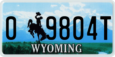 WY license plate 09804T