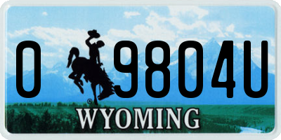 WY license plate 09804U