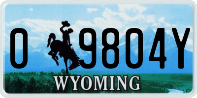WY license plate 09804Y