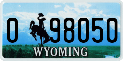 WY license plate 098050