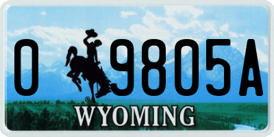 WY license plate 09805A