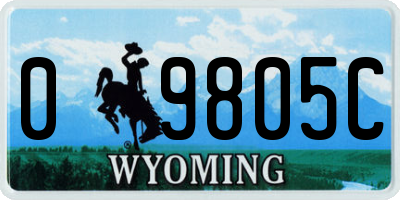 WY license plate 09805C