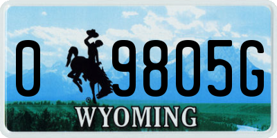 WY license plate 09805G