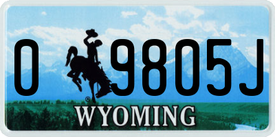 WY license plate 09805J