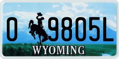 WY license plate 09805L