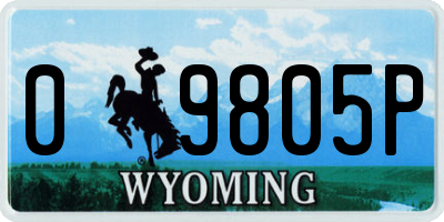 WY license plate 09805P