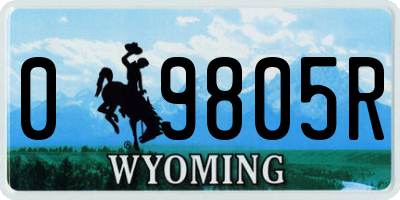 WY license plate 09805R