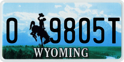 WY license plate 09805T