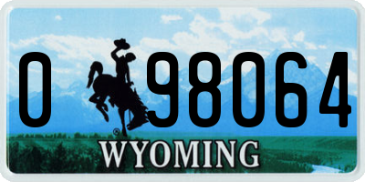 WY license plate 098064