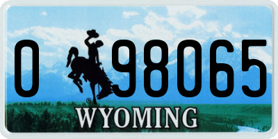 WY license plate 098065