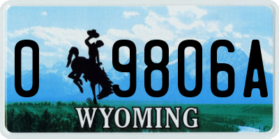 WY license plate 09806A