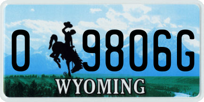WY license plate 09806G