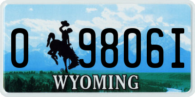 WY license plate 09806I