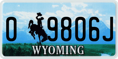WY license plate 09806J