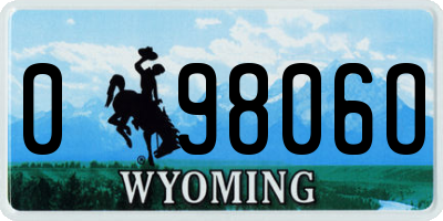 WY license plate 09806O