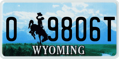 WY license plate 09806T