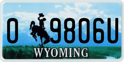WY license plate 09806U