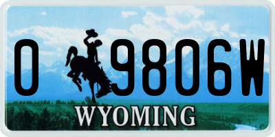 WY license plate 09806W
