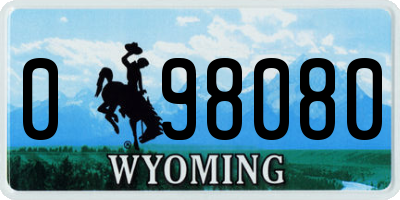 WY license plate 098080