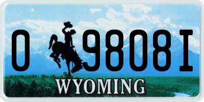 WY license plate 09808I