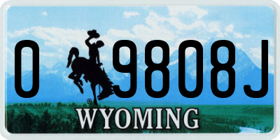 WY license plate 09808J