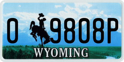 WY license plate 09808P