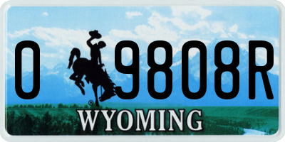 WY license plate 09808R