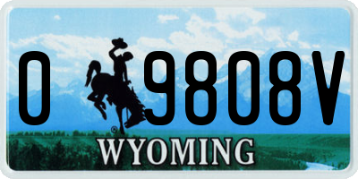 WY license plate 09808V