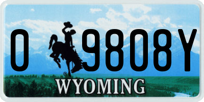 WY license plate 09808Y