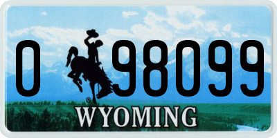 WY license plate 098099