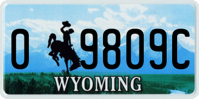WY license plate 09809C