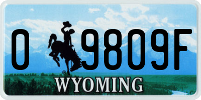 WY license plate 09809F