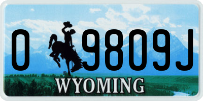 WY license plate 09809J