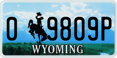 WY license plate 09809P