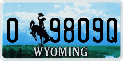 WY license plate 09809Q