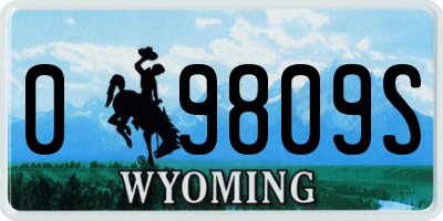 WY license plate 09809S