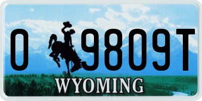 WY license plate 09809T