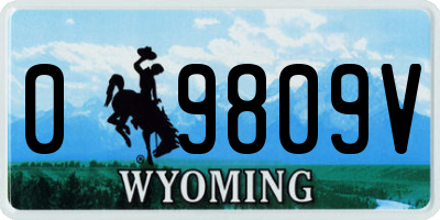 WY license plate 09809V