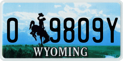 WY license plate 09809Y
