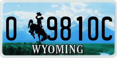 WY license plate 09810C