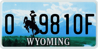 WY license plate 09810F