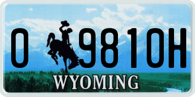 WY license plate 09810H