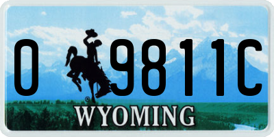 WY license plate 09811C