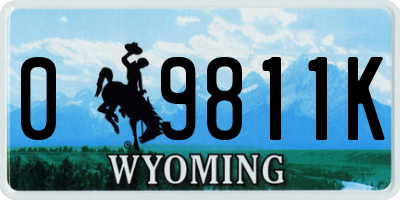 WY license plate 09811K