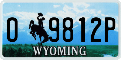 WY license plate 09812P