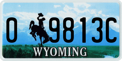 WY license plate 09813C